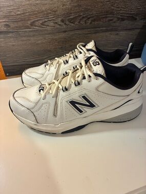 New Balance 608 Men's Cream & Navy Athletic Sneakers